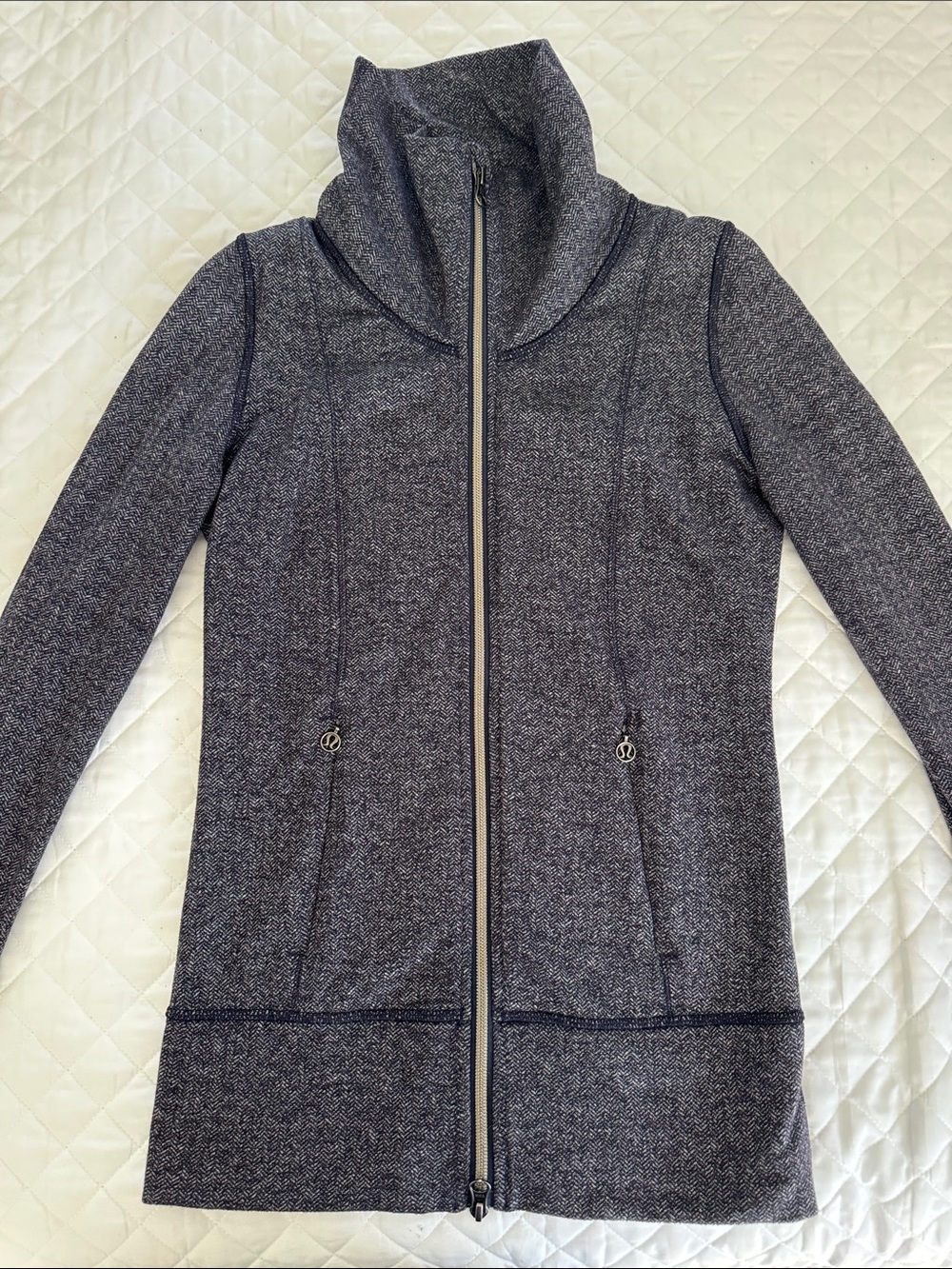Lululemon Heathered Navy Zip-Up Longline Jacket Size 2